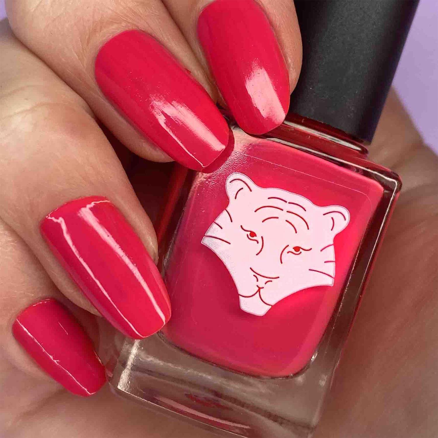 Vegan & Natural Nail Polish Long-lasting Shine, 196 Fuchsia