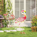Pink Flamingo Metal Garden Statue