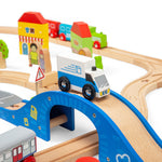 Wooden City Road and Railway Set - 105 Pieces