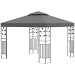 3m X 3m Outdoor Decorative Garden Gazebo Canopy Steel Frame