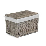 Wicker Grey Wash Finish Storage Basket | Small | Gray