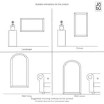 Aimi - Black Metal Rectangle Window Mirror | 180cm x 90cm