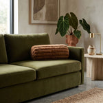 Ribbed Bolster Cushion, 40 X 15cm | 40cm x 15cm | Terracotta