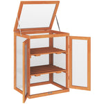 Mini Wood Greenhouse Cold Frame Plant Box (3 Types) | Orange