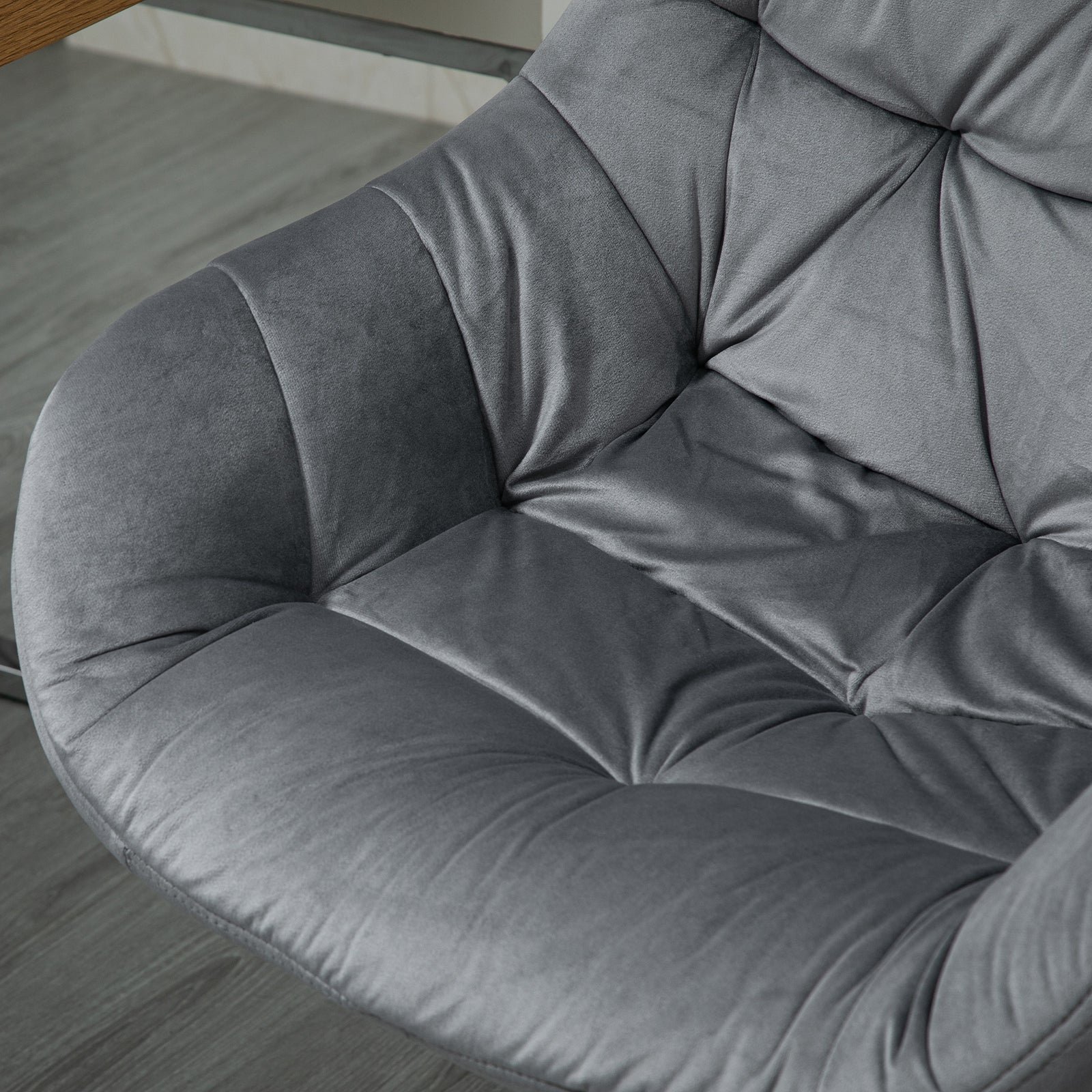 Velvet Home Office Chair Adjustable | Dark Gray