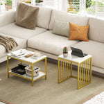 Coffee Table Set, Marble-effect, Steel Frame