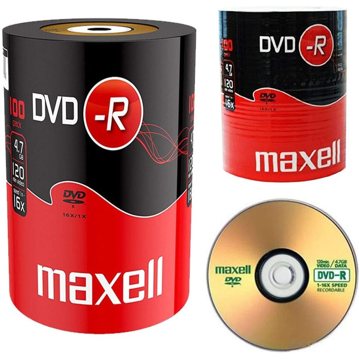 Dvd-r Blank Recordable Disc 4.7gb 16x Speed 100pk X2 | Silver