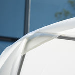 Double Hammock Swing Lounger W/ Canopy & Pillows | White