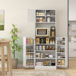 HOMCOM 169cm Tall Kitchen Pantry Storage Cabinet With Microwave Shelf