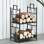 77cm Wrought Iron Firewood Holder W/ 4 Tools