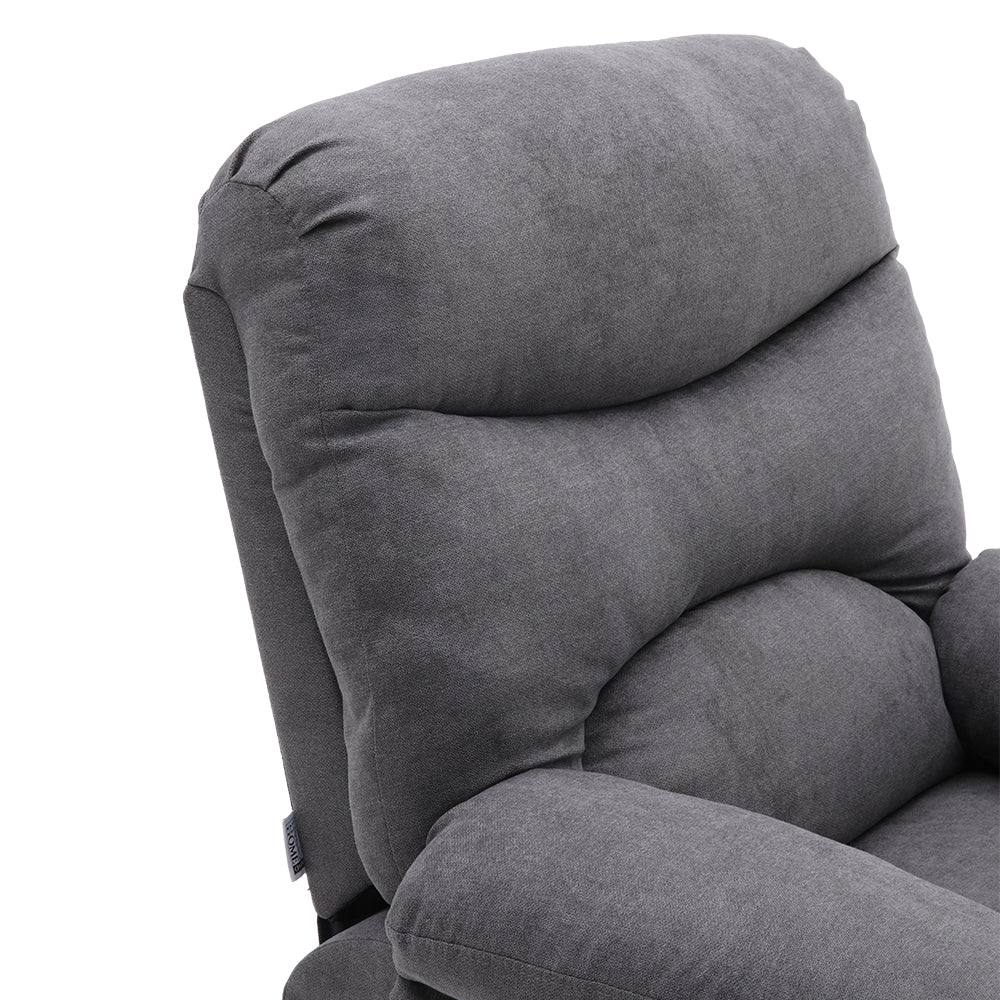 Manual Faux Leather Recliner Armchair Upholstered Lounge Chair With Adjustable Backrest & Footrest For Living Room, Bedroom, Home Theater & Office | Grey