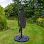 3m Led Cantilever Parasol With Fan Base | Grey