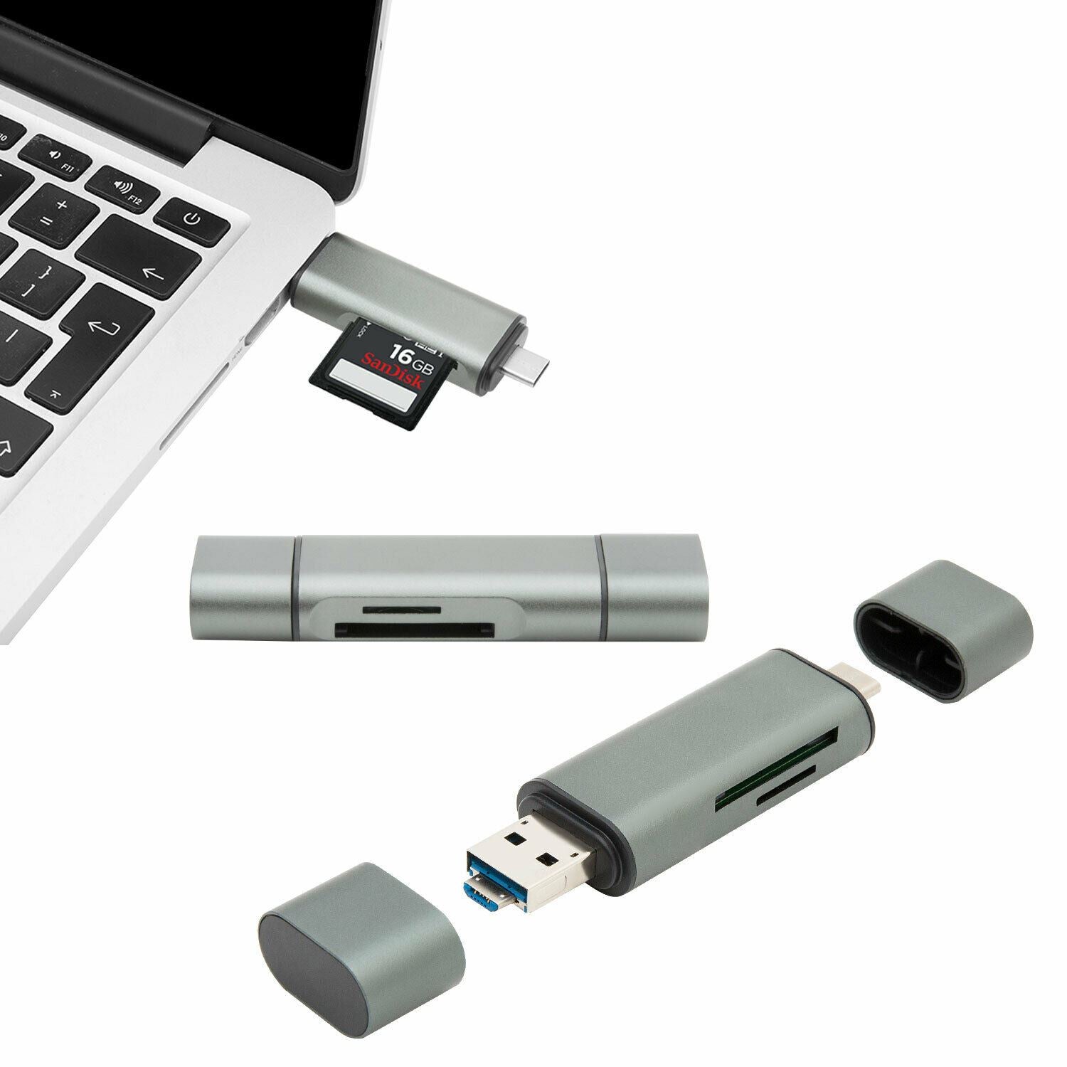 Type C/ Micro Usb Card Reader - Space Grey