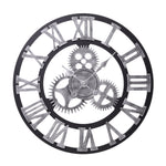 Industrial Large Retro Silent Wall Clock For Home Decor | Silver