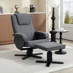 Swivel Recliner Chair With Footstool Velvet