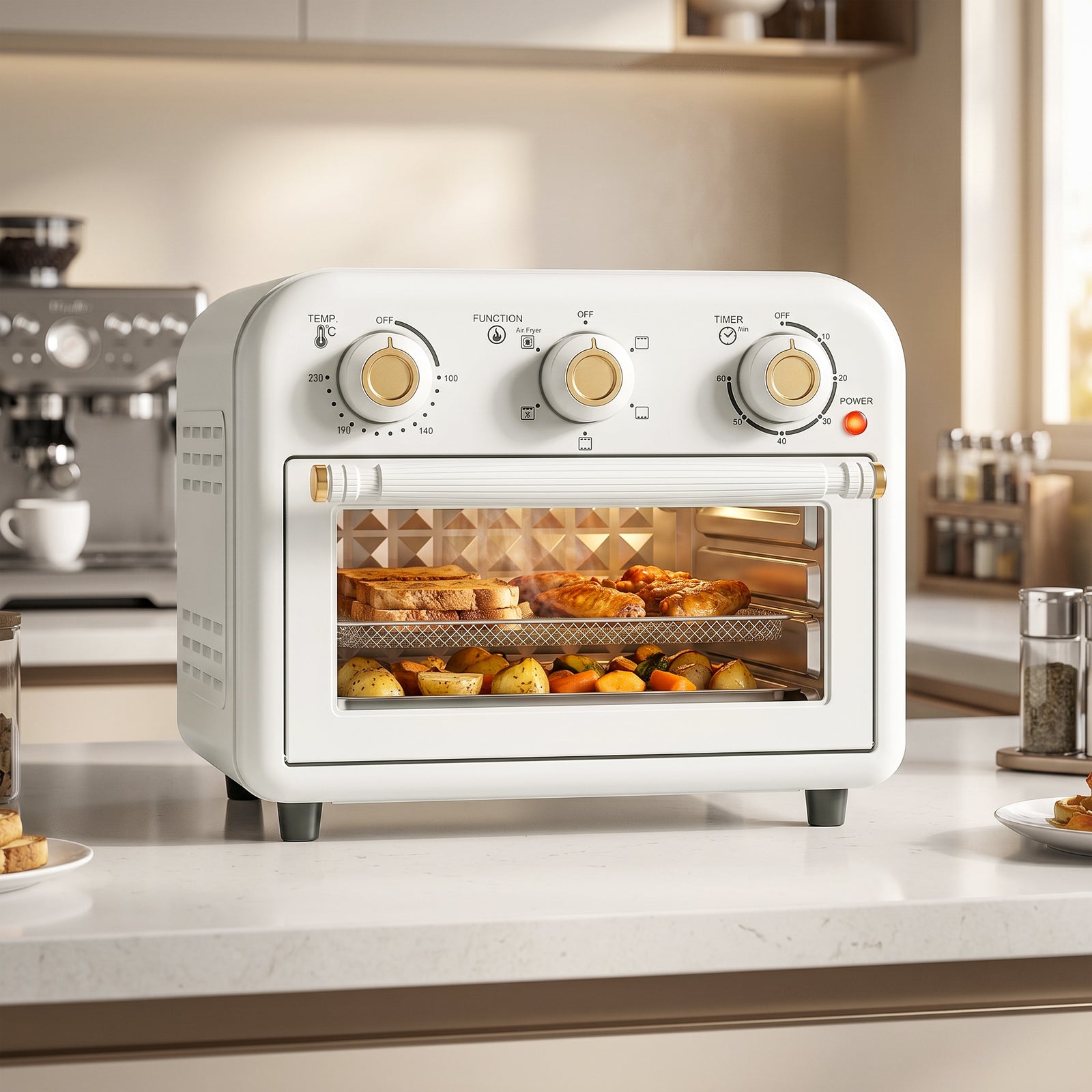 Air Fryer Oven, Convection Oven, 12 L | Cream