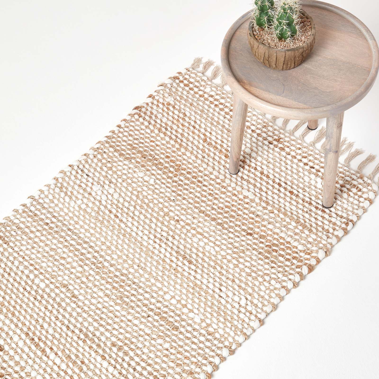 Horizon Neutral Chevron Hemp Chindi Rug | 200cm | Natural