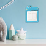 Novelty Electrical Outlet Waterproof Switch Cover Sticker, Blue Shark