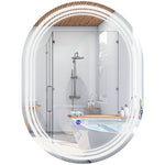 70x50/80x60cm Bathroom Mirror With Led Lights Anti-fog | Medium | Silver