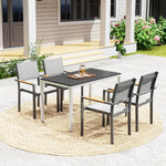 120x70cm Aluminium Table, Slatted Top, Black