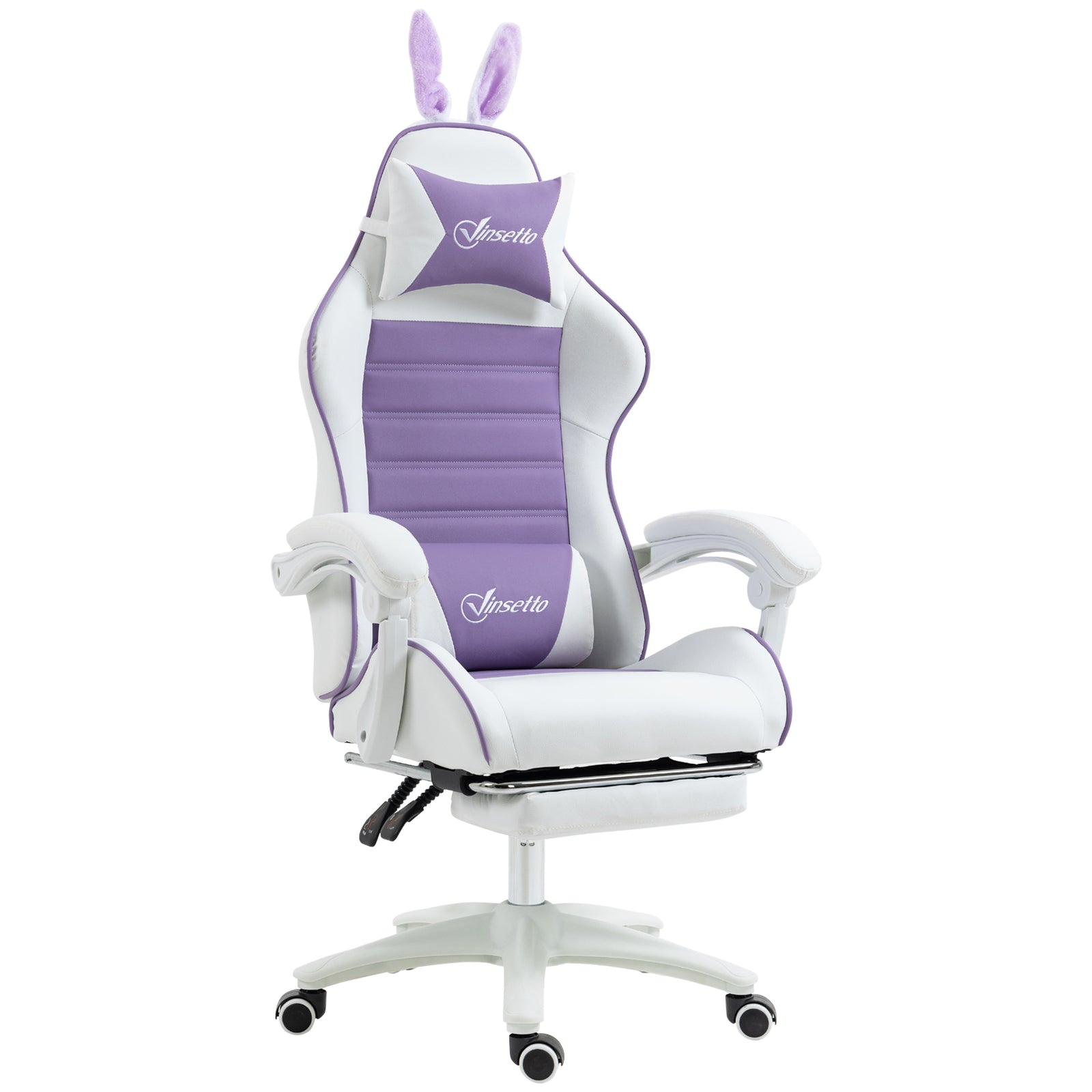 Racing Chair W/ Footrest Rabbit Ears | Purple