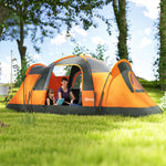 Outsunny 5-6 Man Dome Tent, 3000mm Water Resistant, Orange