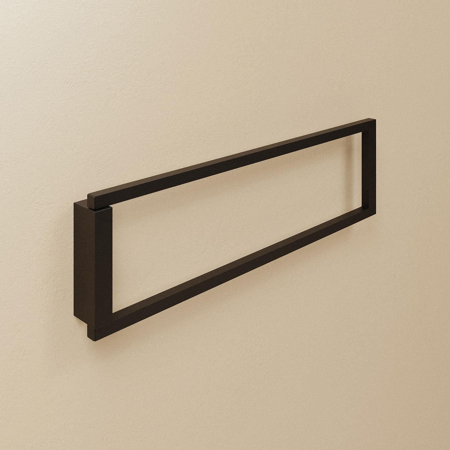 Towel Ring, Black Matt, Wall-mounted, 40,3 Cm. Collection The Grid