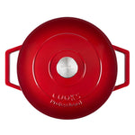 Cast Iron Casserole Dish 26cm Oven Proof Pan & Lid | 26cm | Red