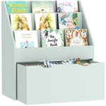 Kids Bookcase W/ 3 Tier Shelves, Drawer, For Bedroom, Nursery | Green