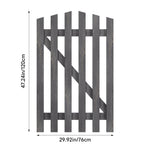 Rustic Wooden Garden Gate With Arched Top Weathered Gray Finish | Small | Grey