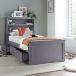 Enzo Wooden 3 Drawer Bookcase Bed | Single | Grey