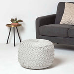 Grace Pleated Velvet Pouffe | 50cm x 35cm | Grey