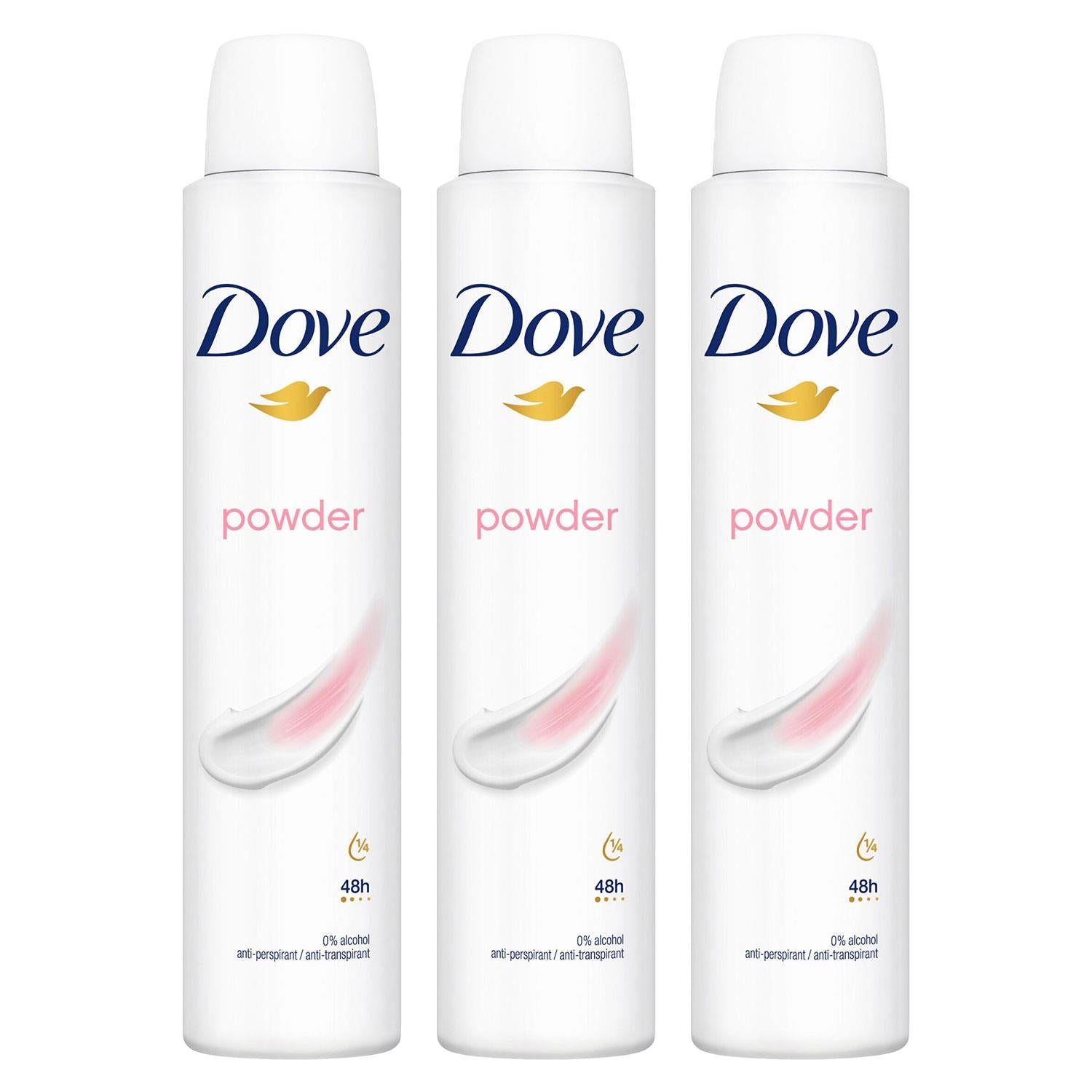 Powder Anti-perspirant With 48h Sweat Protection Deo For Women 200ml, 3pk