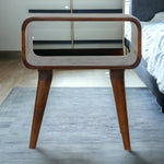 Solid Wood Curved Open Chestnut Bedside