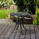 78cm Antique Round Garden Table With Parasol Hole