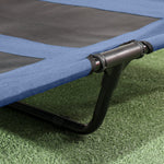 Pawhut 92cm Elevated Dog Bed Cooling Raised Pet Cot Uv Protection Canopy | Blue