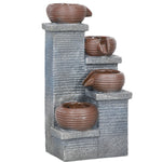 Solar Garden Water Feature, 4 Tiers, Led Lights, 58cm