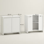 HOMCOM Freestanding Under Sink Cabinet With 2 Doors And Shelf, White
