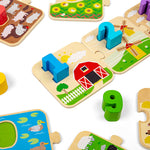 Wooden 1-10 Tile Puzzle, Improves Maths Skills - 20 Pieces