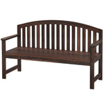 2 Person Garden Bench, Wooden Outdoor Furniture With Armrest
