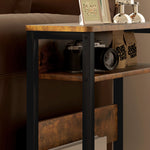 Narrow Side Table With Storage, Bedside End Table