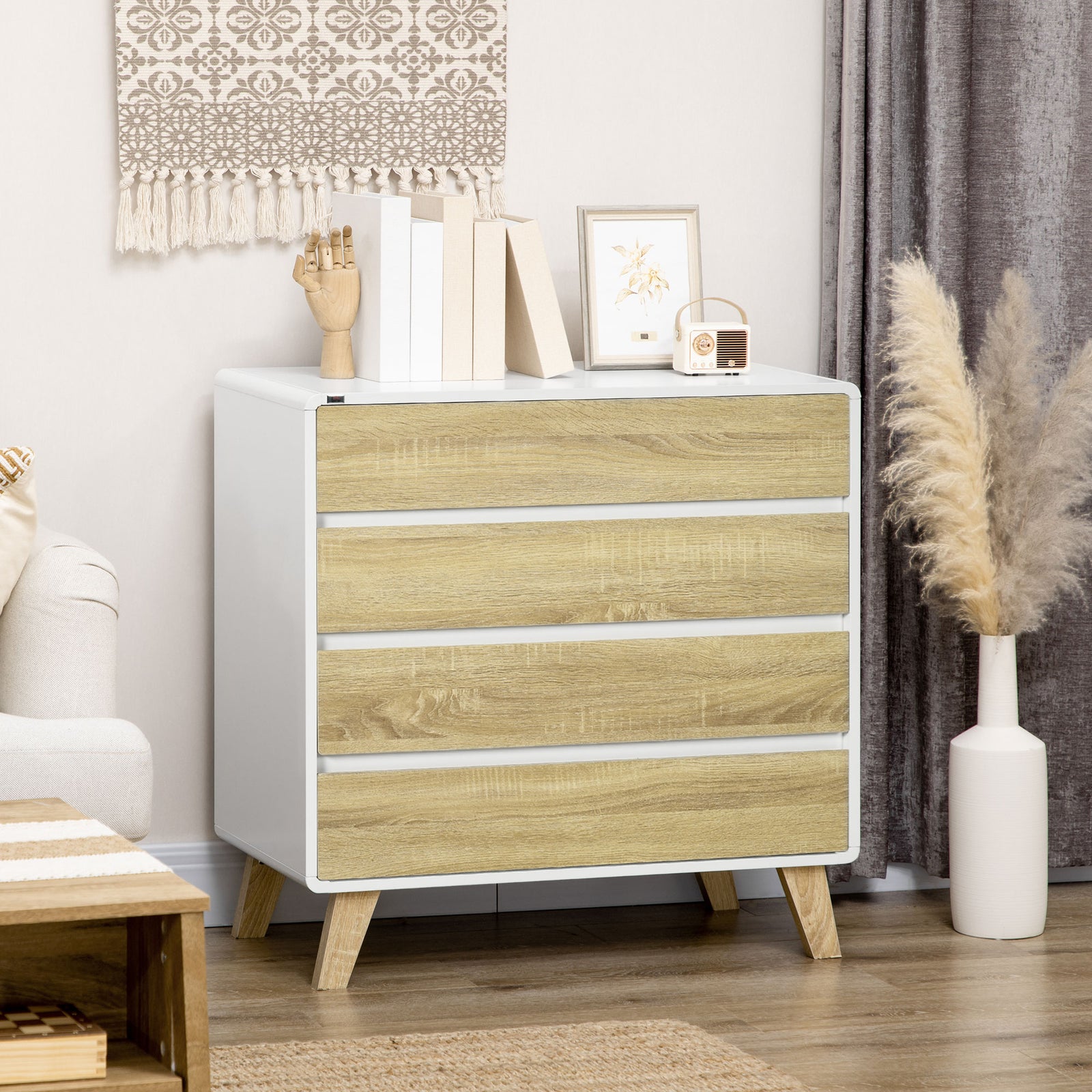 Chest Of Drawers 4 Drawer Storage Cabinet Organiser