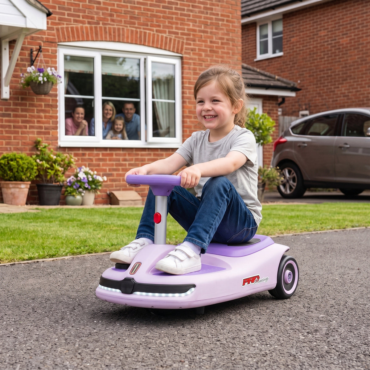 12v Electric Wiggle Car With Pedal, 2 Speeds, Soft Start | Purple