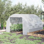 3x3x2m Polytunnel Greenhouse W/ Steel Frame | White