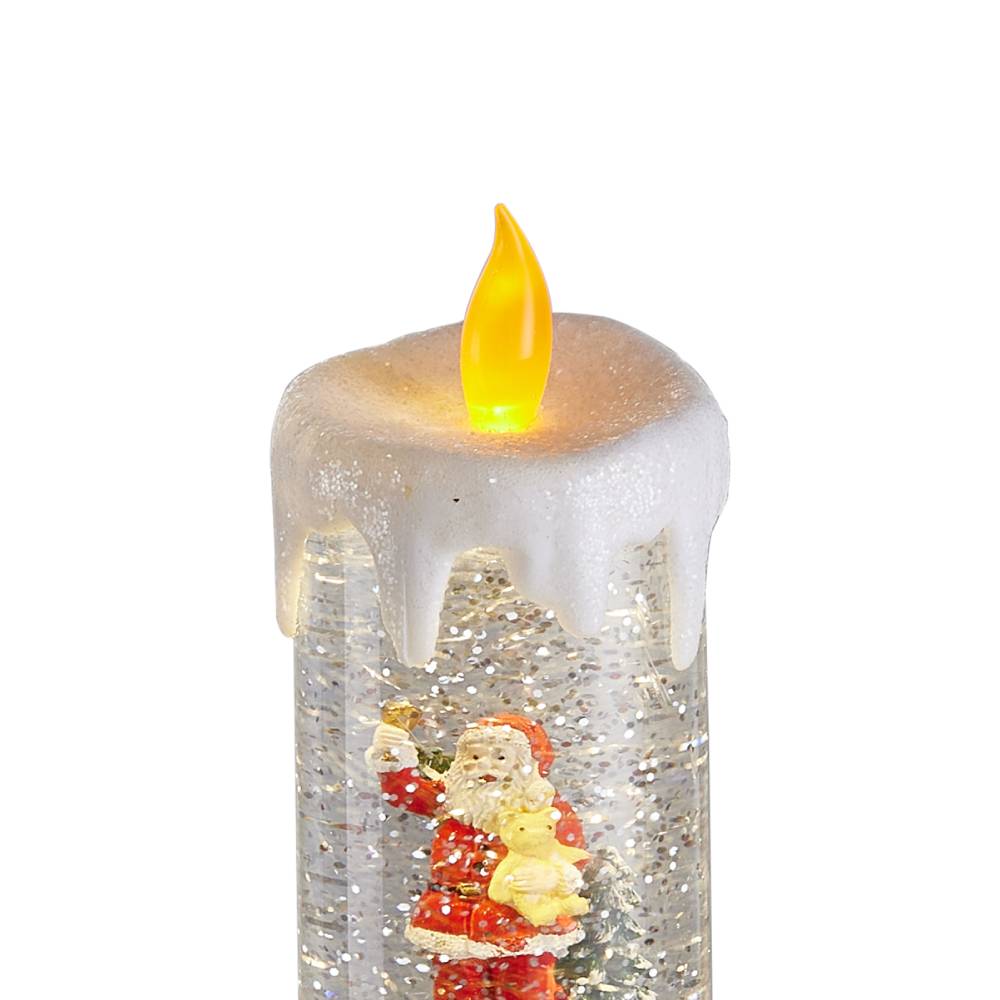 Christmas Led Candle Ornament With Santa Claus & Bear Design – Festive Holiday Decoration