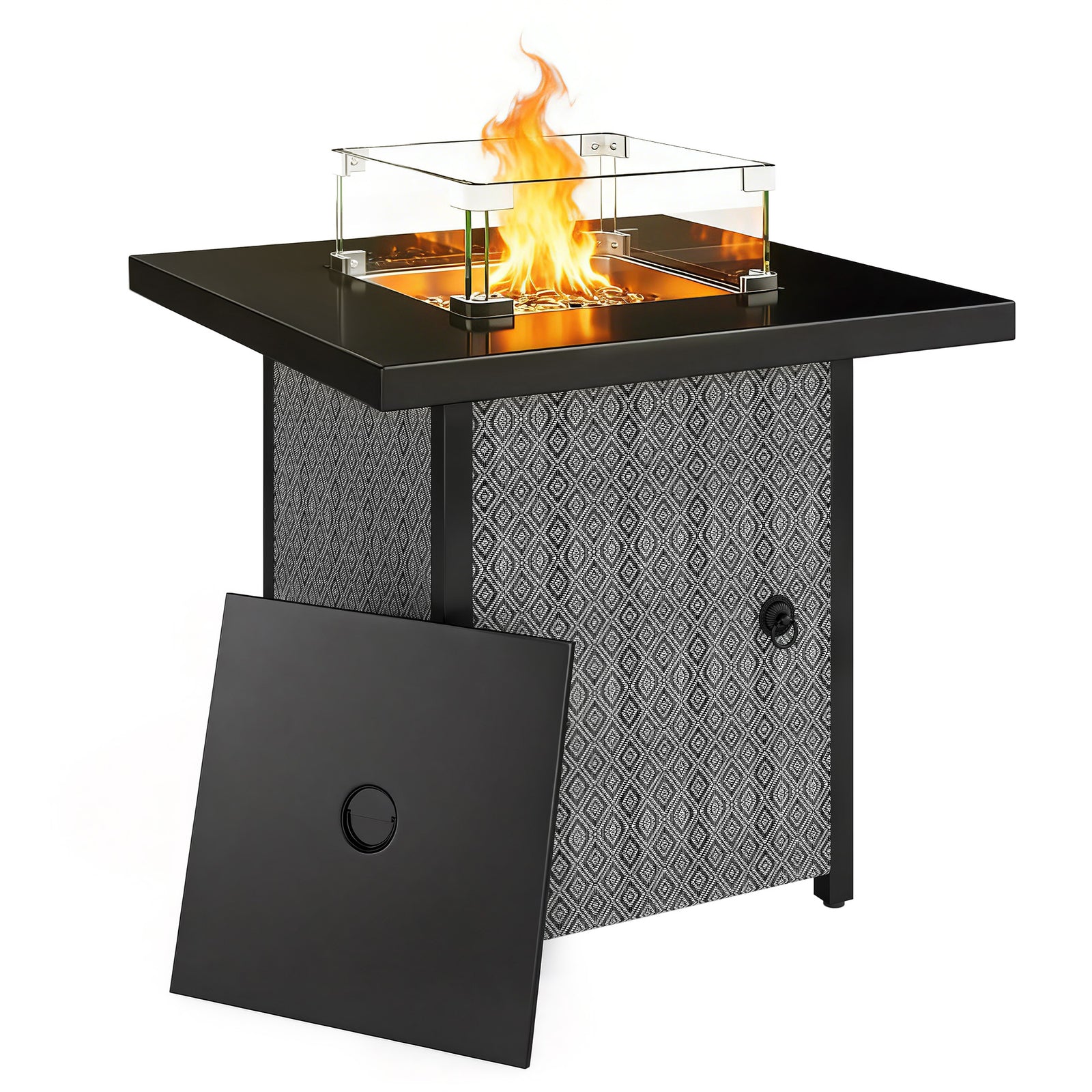 Outsunny Propane Gas Fire Pit Table For Garden, 11.7 Kw Smokeless Firepit
