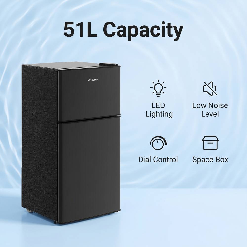 67l Freestanding Top Freezer Fridge | Black