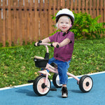 Trike W/ Adjustable Seat Basket, Kids Tricycle For 2-5 Years Old | Pink