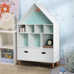 Kids Bookshelf Chest W/ Drawer Cubes Baby Toy Wood Organizer White