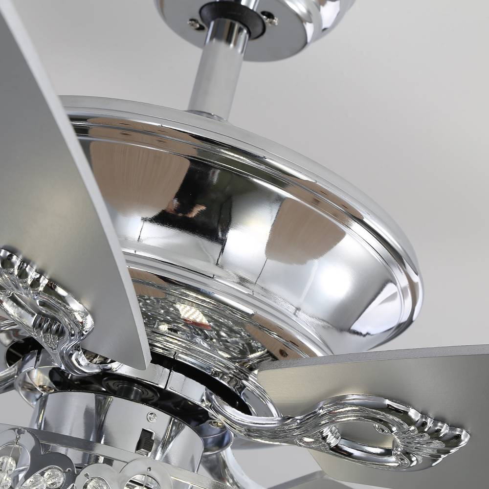 52 Inch Modern Ceiling Fan With 5 Blades With 3-color Dimming Remote Control